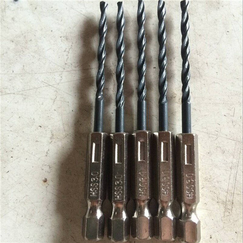 15PCS 3mm/4mm/5mm HSS4241 Carbon Black High Speed Steel Twist Drill Hexagonal Handle Bit Set