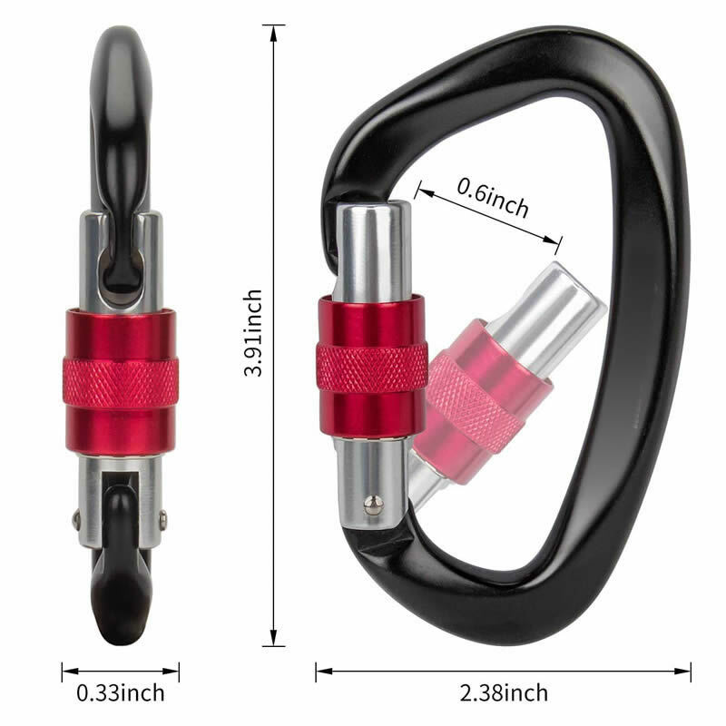 4Pcs 25KN D Shape Safety Carabiner Professional Key Hook Aluminum Climbing Security Master Lock Mountaineering Protective Tool