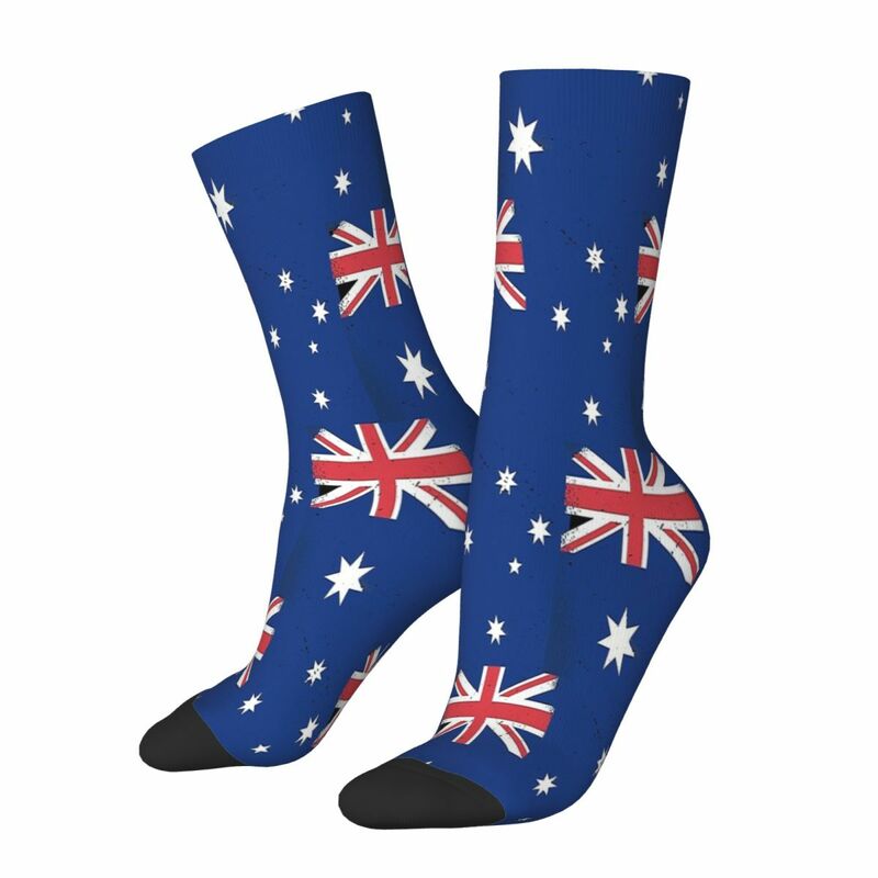 Chaussettes en Polyester à motif de drapeau National australien pour hommes et femmes, bas d'automne
