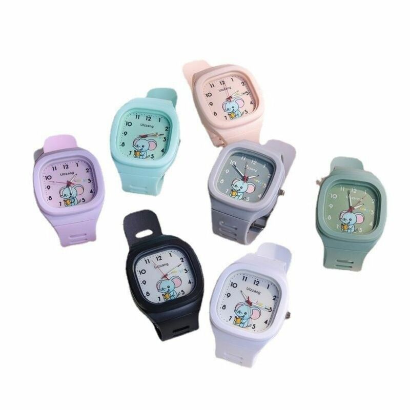 Silicone Silicone Sports Watch New Luminous Square Children's Watch with Gift Box Cartoon Watch Unisex