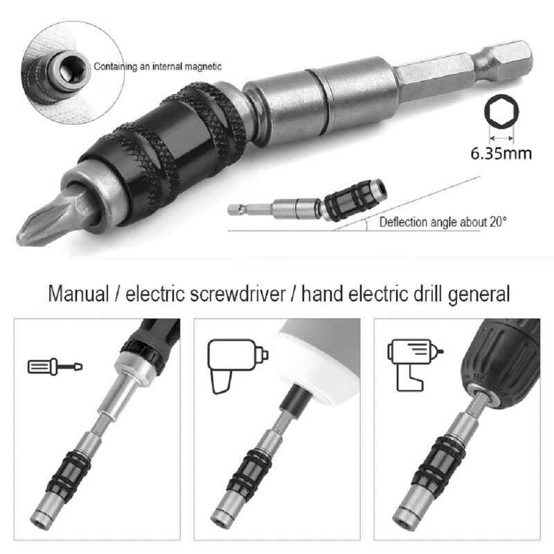 Magnetic Hex Shank Screw Drill Tip Quick Change Locking Bit Holder Electromagnetic Screw Bits Guide Drill Bit Extensions tools