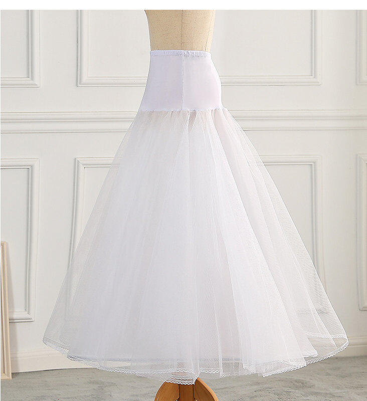 Accessoires pour robe de mariée, ligne A, taille tridimensionnelle, dentelle crinoline, queue de poisson, longueur au sol, fil élastique