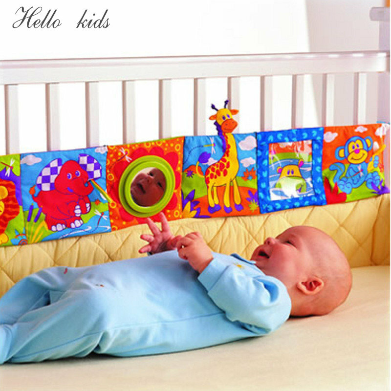 Mainan Bayi Boks Bayi Bumper Buku Kain Bayi Kerincingan Pengetahuan Bayi Di Sekitar Bumper Tempat Tidur Warna-warni Sentuh untuk Mainan Anak-anak JK874354