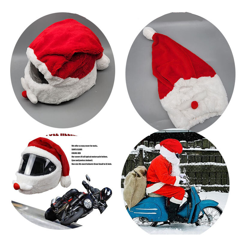 Christmas Creative Plush Helmet Cover for Men Long-lasting Helmet Protector Eye-catching Comfortable