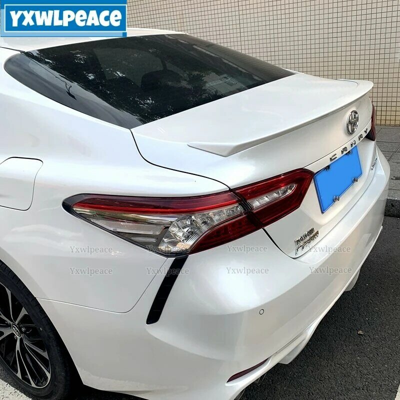 Spoiler plástico ABS para Toyota Camry 2018 2019 2020 2021, cor sem pintura, tampa do tronco traseiro, acessórios do carro, alta qualidade