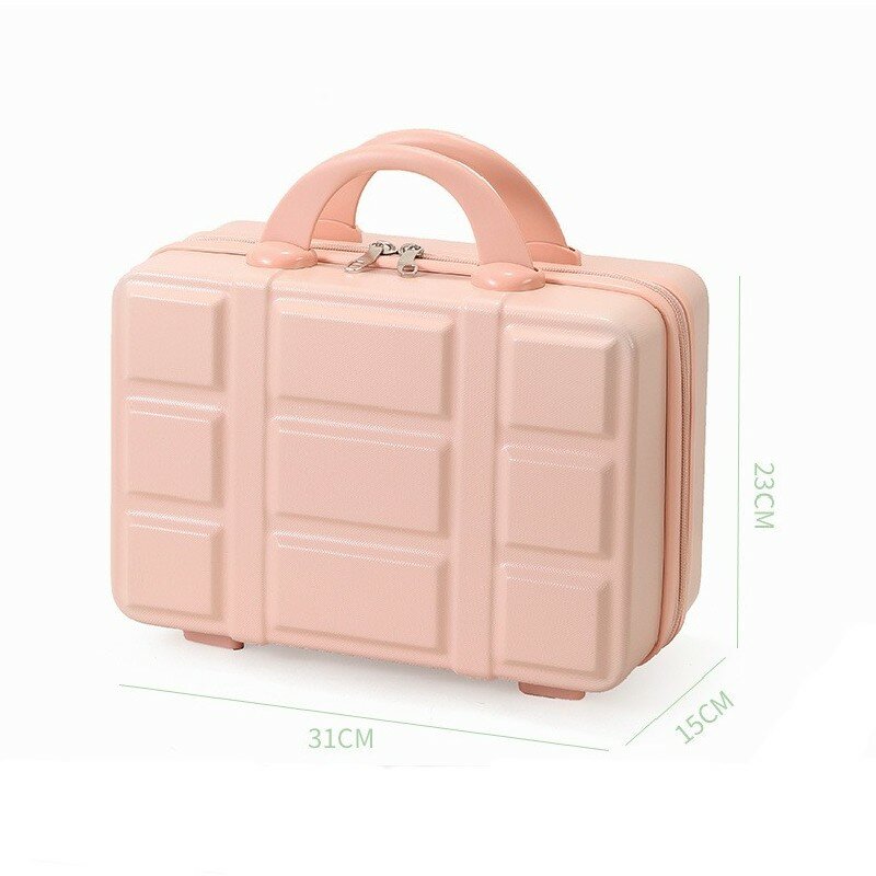 Large Capacity Suitcase 14-inch Cosmetic Case Mini Portable Women Boarding Luggage Organizer Case Travel Cosmetic Box Gift