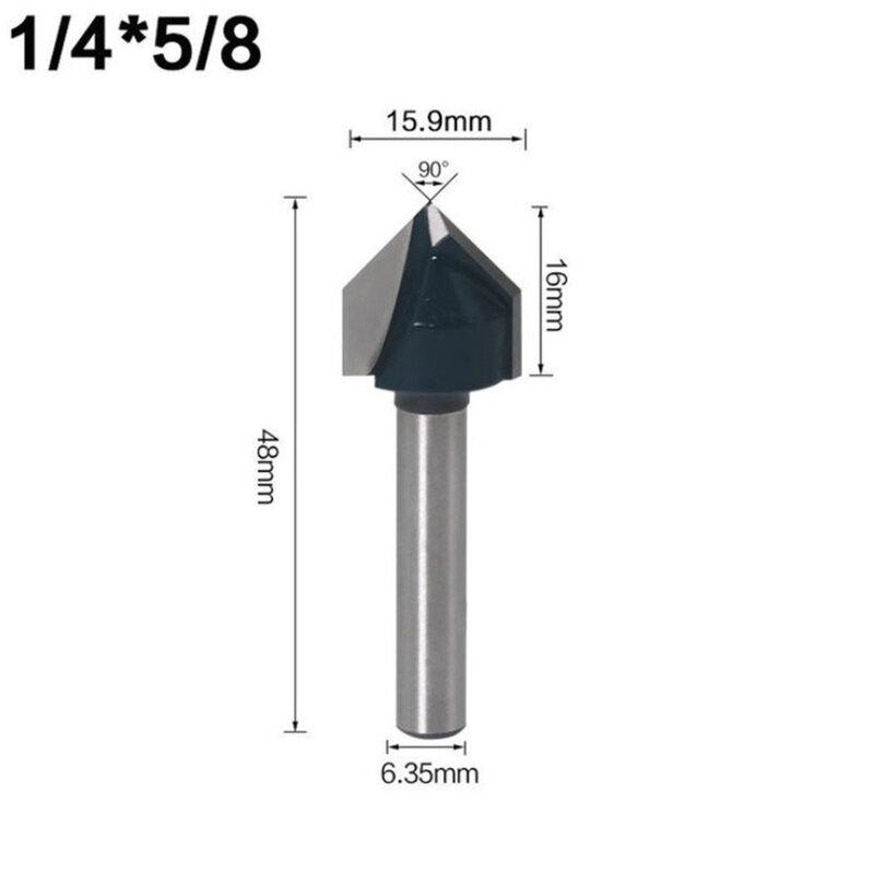Сверла для фрезерного станка ЧПУ высокопрочные 1/4 дюйма 6,35 мм 1 шт. 42-53 мм 90 градусов конический хвостовик твердая закаленная сталь