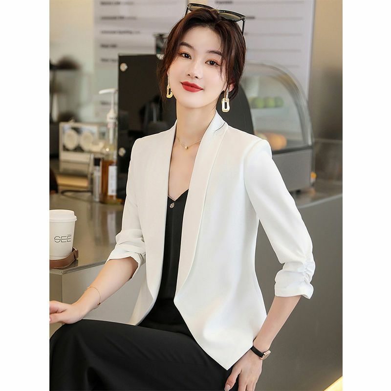 Elegante cor sólida emendado all-match shirring camisa roupas femininas 2023 primavera nova oversized casual tops escritório senhora blusa