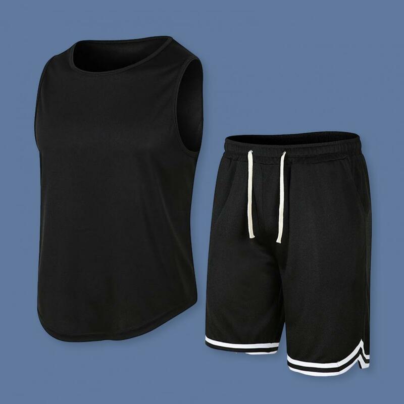 Casual Comfort Sportswear Herren Casual ärmellose Weste Shorts mit weitem Bein für Fitness Sportswear elastisch zum Laufen für Männer