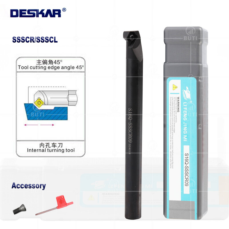DESKAR 100% Original SSSCR/L Lathe Turning Tool S12M-SSSCR09 S25S-SSSCL09 Internal Holder Boring Bar SCMT/SCGT09 Carbide Inserts