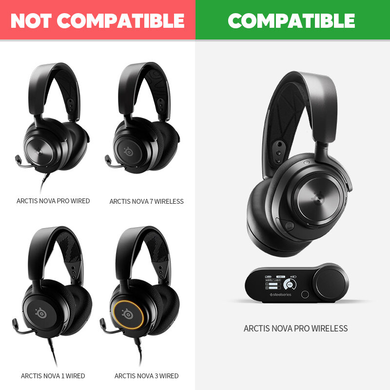 Bantalan telinga pengganti untuk SteelSeries Arctis Nova Pro aksesori Headphone nirkabel bantalan telinga busa memori cangkir telinga