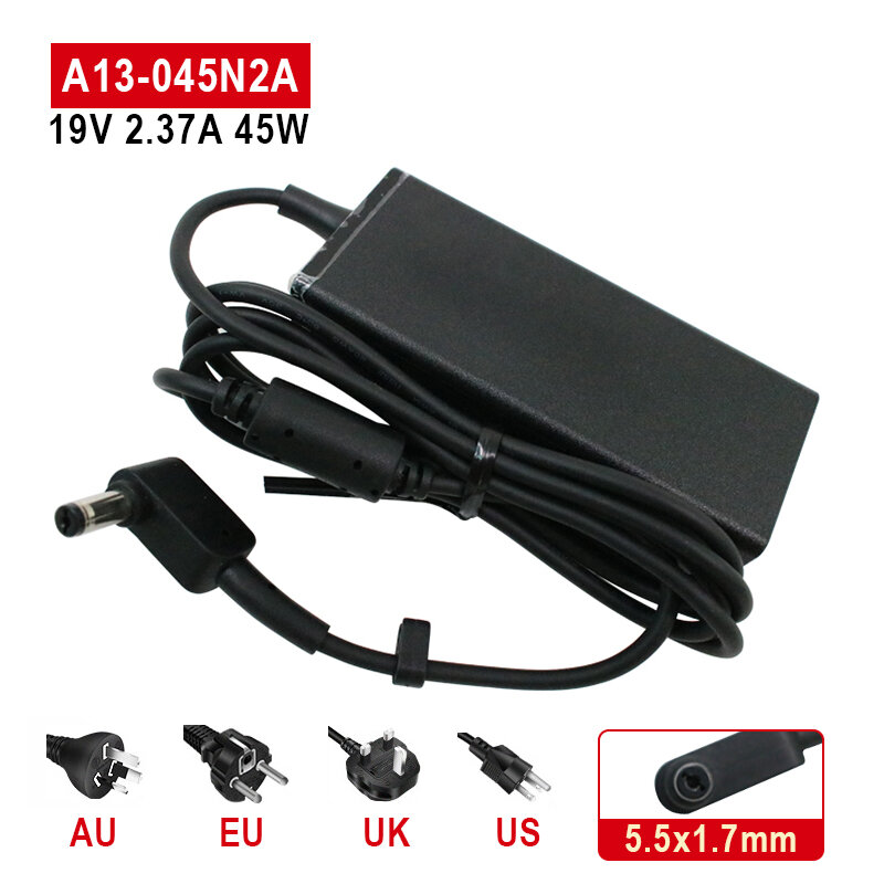 19V 2.37A 5.5*1.7MM 45W Laptop Adapter Charger For Acer Aspire 3 A314-31 A515-51-3509 E5-573-516D Series Notebook Power Supply