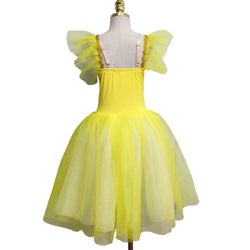 Детское балетное платье, 3-Слойная Юбка-пачка, длинная юбка-пачка для танца живота, платье для выступлений для девочек, тренировочная одежда