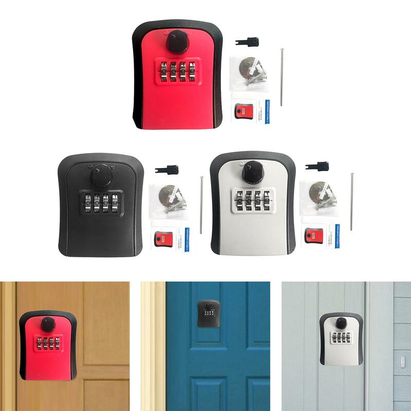 Key Lock Box Wall Mounted 4 Digit Code Security Lock Box Key Storage Box for Garage Home House Keys Room Cards Realtors Outside