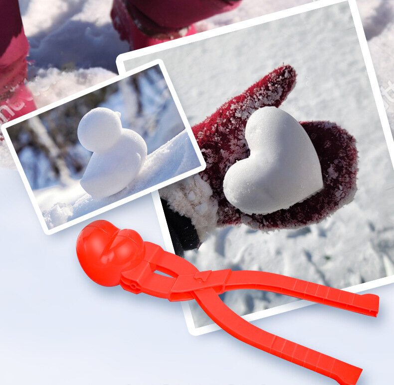 Boneco de neve futebol modelo clip brinquedo para crianças, ao ar livre, praia, inverno jogando, neve ferramentas, clipe de plástico, fazer, esportes brinquedo