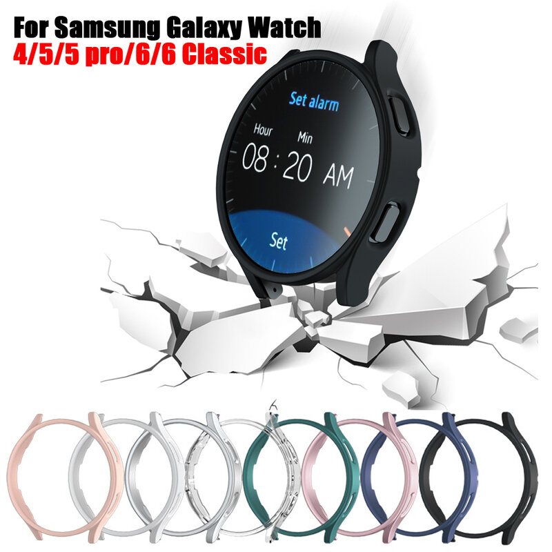 เคสกันกระแทกแบบกลวงสำหรับ Samsung Galaxy Watch 4/5/5pro/6 40mm 45mm 44mm ฝาครอบสำหรับ WATCH 6 CLASSIC 43mm 47mm ไม่มีหน้าจอ