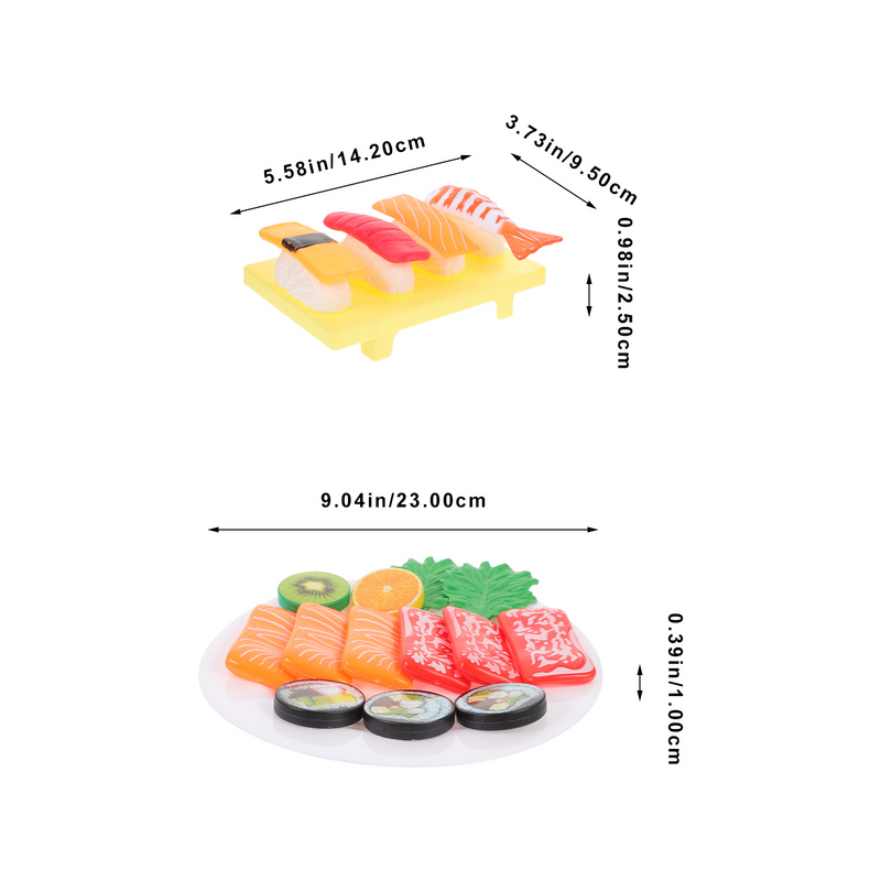 Mini adorno de comida de plástico en miniatura, accesorio decorativo para el hogar, Sushi de simulación
