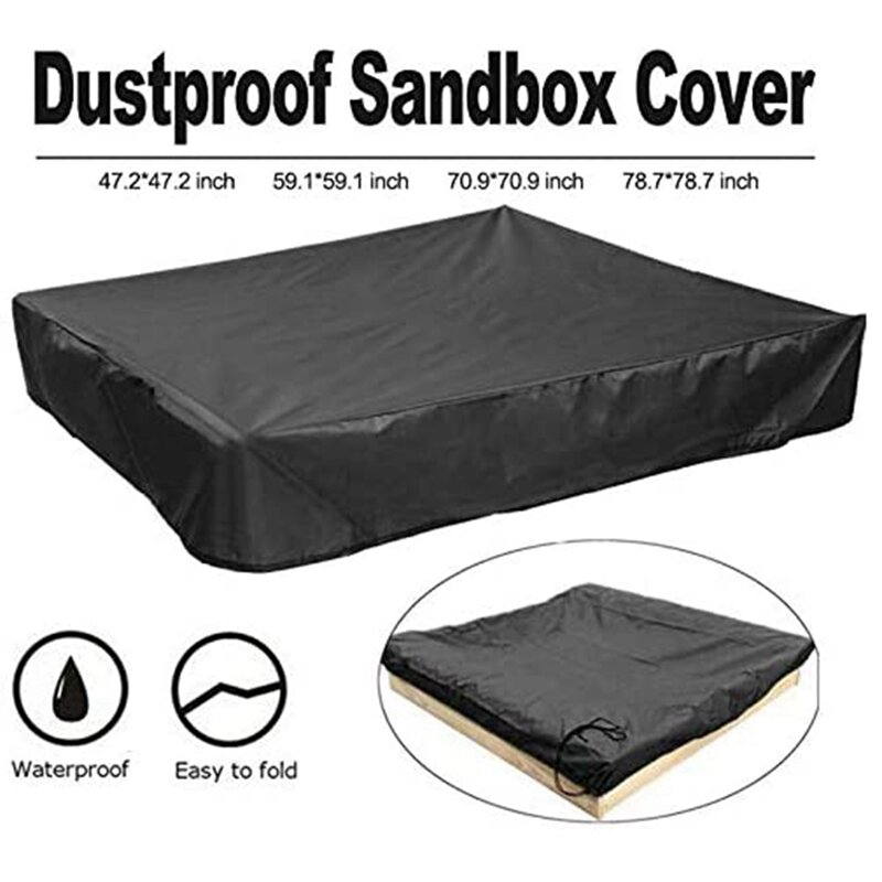 Sandbox Cover, Protective Cover For Sand And Toys Away From Dust And Rain, Outdoor Sandbox Canopy Sandpit Pool Cover