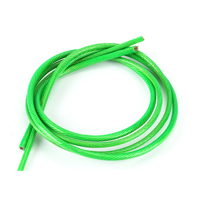Kabel fleksibel berlapis PVC hijau kawat baja 100 meter 2mm 2.5mm untuk menanam rumah kaca rak anggur Shed
