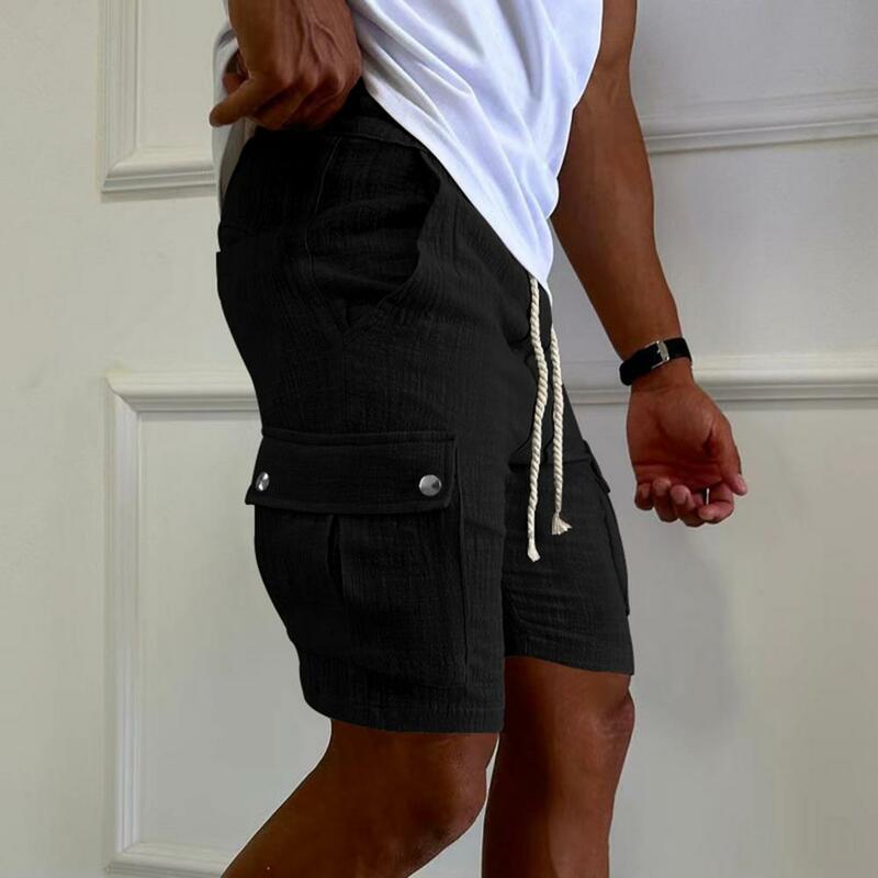Men Overall Shorts Men's Quick-drying Cargo Shorts with Elastic Waistband Multiple Pockets for Running Wear Men Summer Cargo