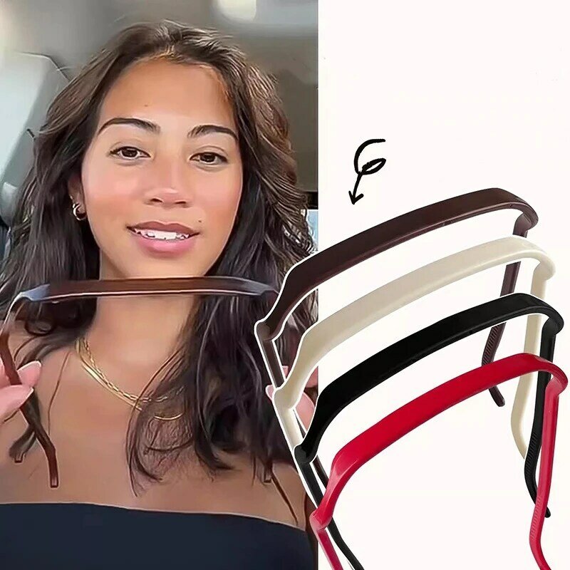 Aishg Nieuwe Zonnebril Frame Vorm Plastic Haarband Voor Vrouwen Elegante Effen Hoofdband Mode Versieren Hoepel Meisjes Haaraccessoires