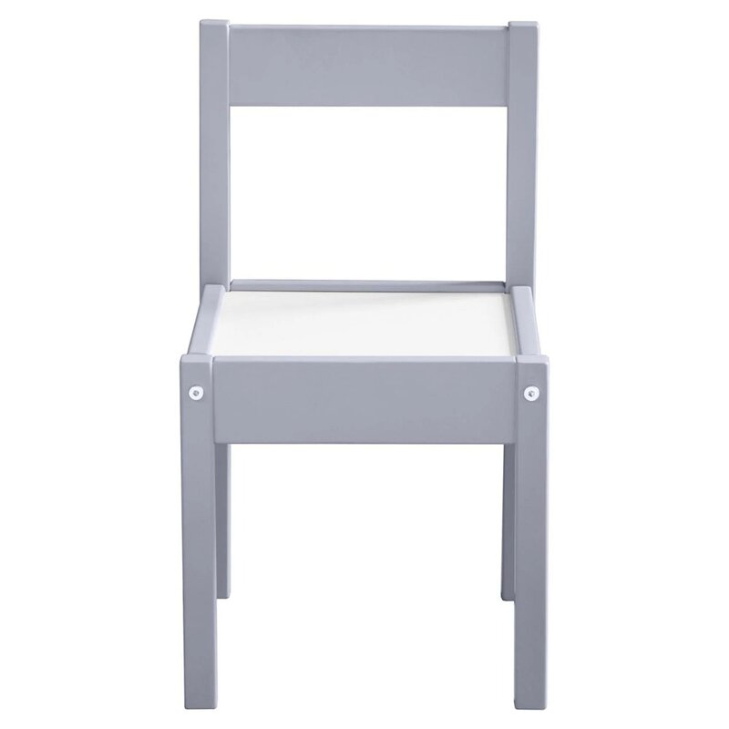 Set da tavolo e sedia per bambini in 3 pezzi, grigio e bianco