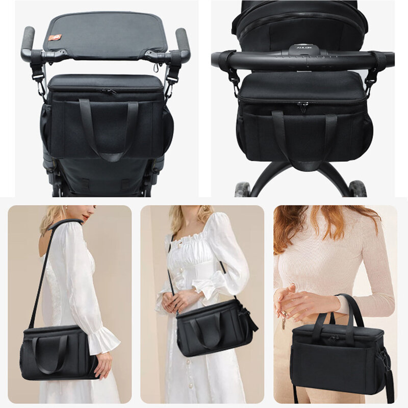 Bolsas organizadoras para cochecito de bebé, bolsa colgante de viaje de gran capacidad, portabotellas, bolsas de pañales, accesorios para cochecito de bebé