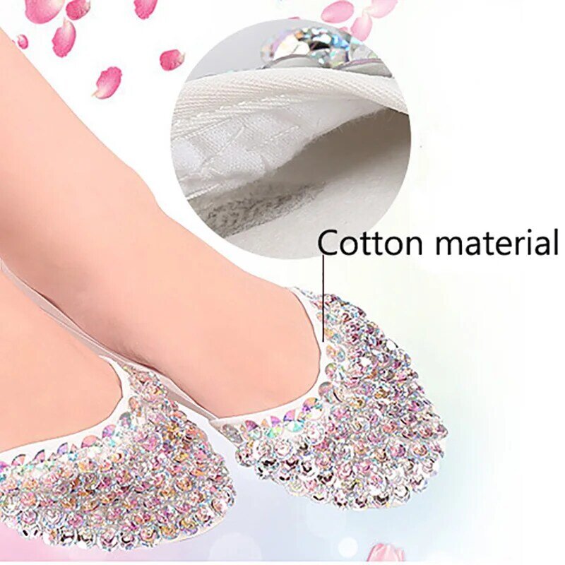 USHINE fish beaded ballet pointe toe shoes half foot toed shoes practice ballet belly shoes women ballerina