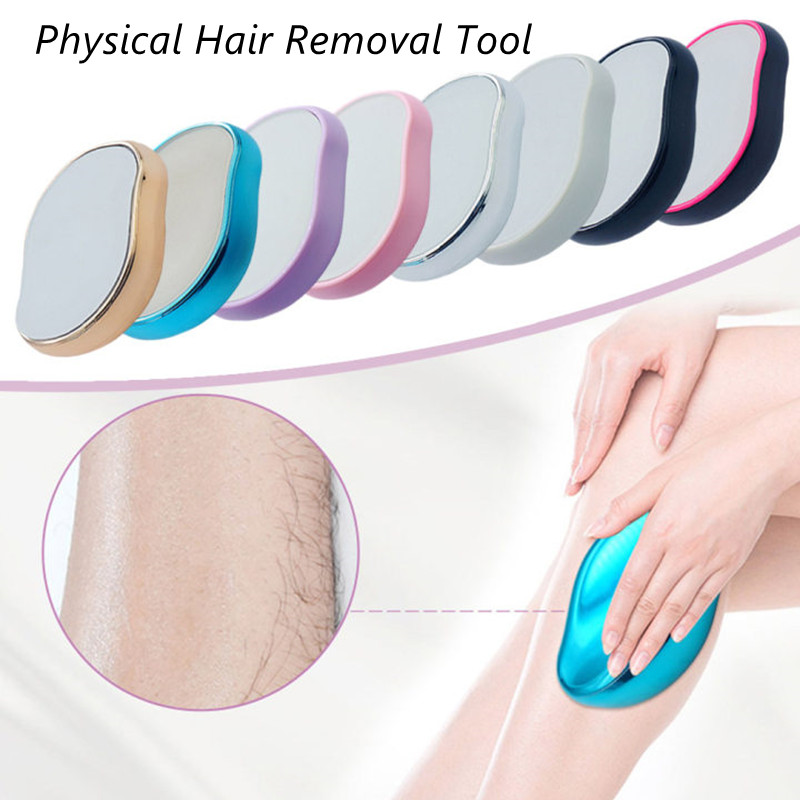 Cristal remoção física do cabelo, depilador seguro indolor, reutilizável corpo beleza depilação ferramenta, vidro cabelo borracha, 2022