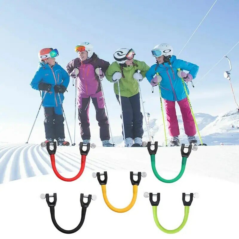 Klip Ski untuk anak-anak, konektor papan salju, klip Ski, pelatih ujung Wedge Ski untuk peralatan Ski musim dingin, pelatih Ski untuk