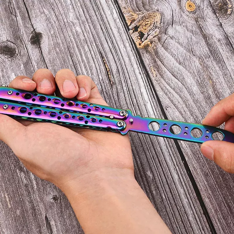 Складной карманный тренировочный нож-бабочка из нержавеющей стали для игр на открытом воздухе
