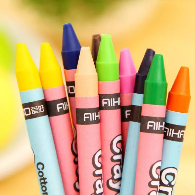 Crayons de desenhos animados criativos para crianças, pastéis a óleo não tóxicos, lápis de desenho, artigos de arte estudantil, 8 cores, 12 cores, 24 cores