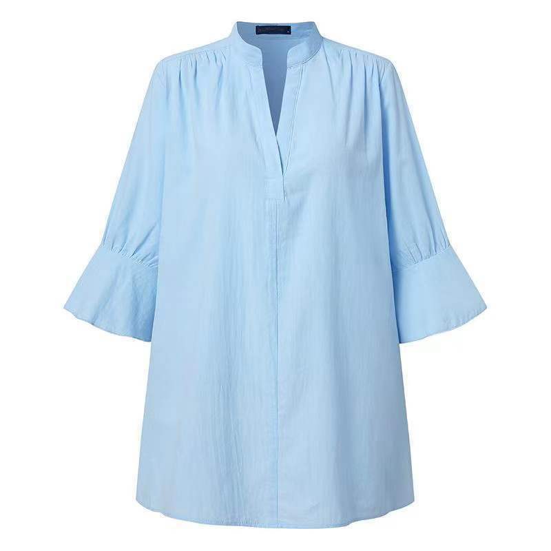 Blusa de maternidad holgada para mujer, camisas de media manga, Tops informales de lino y algodón, ropa de embarazo, talla grande, Color sólido