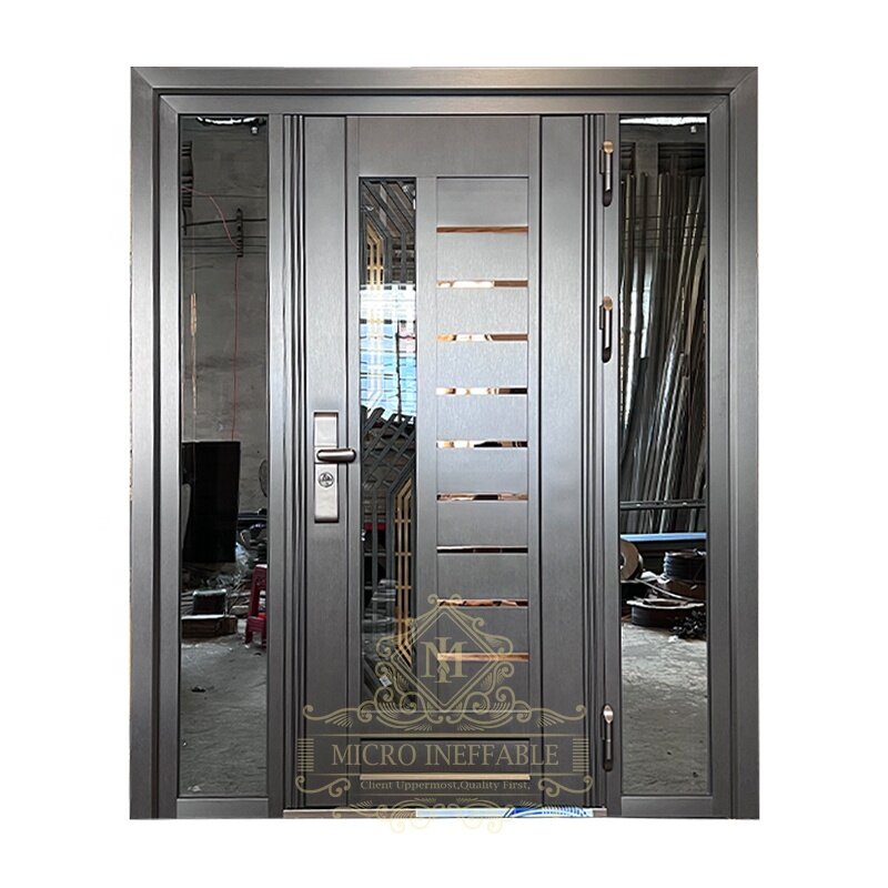 Steel Front Security Front Door Top Level Customized Doors Modern Windproof Security Doors Exterior