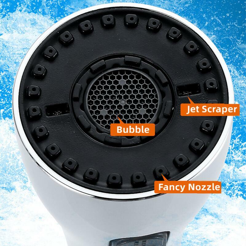 Kepala Semprotan Shower Hemat Air ABS Nosel Semprotan Keran Tarik Keluar Dapur untuk Kamar Mandi Bak Wastafel Jet Pengikis 360 ° Nosel Keran