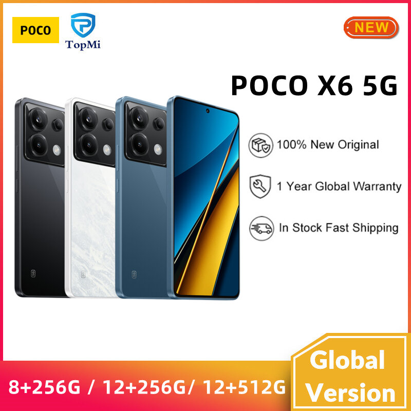 POCO 글로벌 버전 POCOX6 5G 스냅드래곤 7s 2 세대 NFC 6.67 인치, 120Hz 플로우 AMOLED 디스플레이, 5100mAh 67W 터보 충전 64MP 카메라