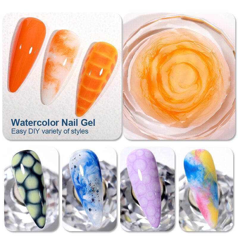 AS-Clear Blooming Gel para Nail Art, LED UV, Soak Off, Esmalte, Efeito de Espalhe, Esmalte Mármore, Pintura Gel, 15ml