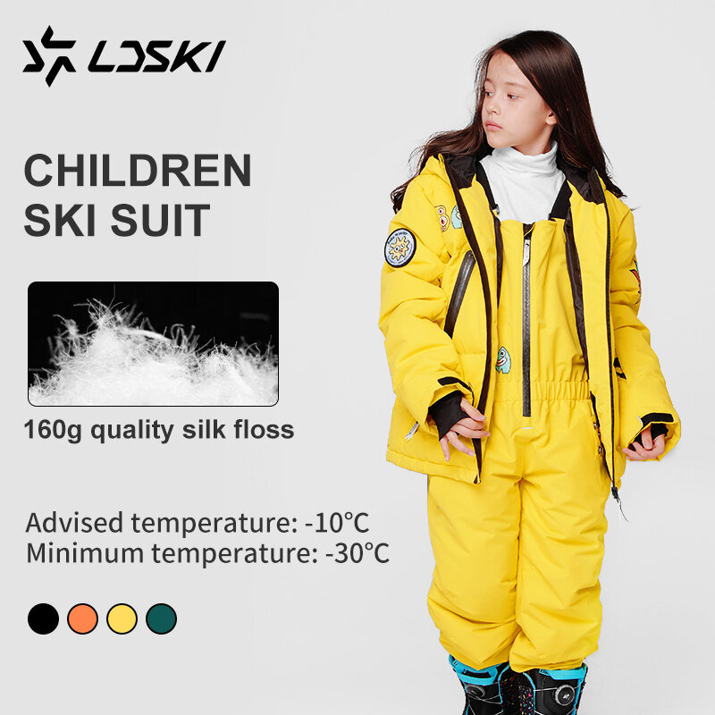 LDSKI Combinaison de ski imperméable pour enfants, coupe-vent, respirante, chaude, sports de plein air d'hiver, snowboard, garçon, fille, 1 pièce trempée