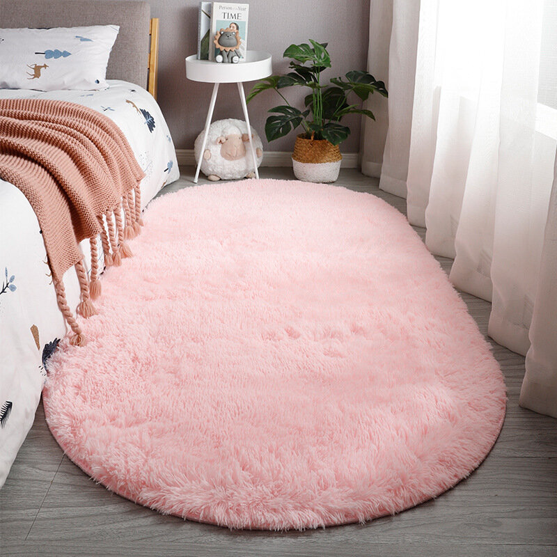 Ковер для гостиной большого размера, овальные коврики, плюшевый пушистый мягкий коврик для ног для детской комнаты, домашний декоративный ковер