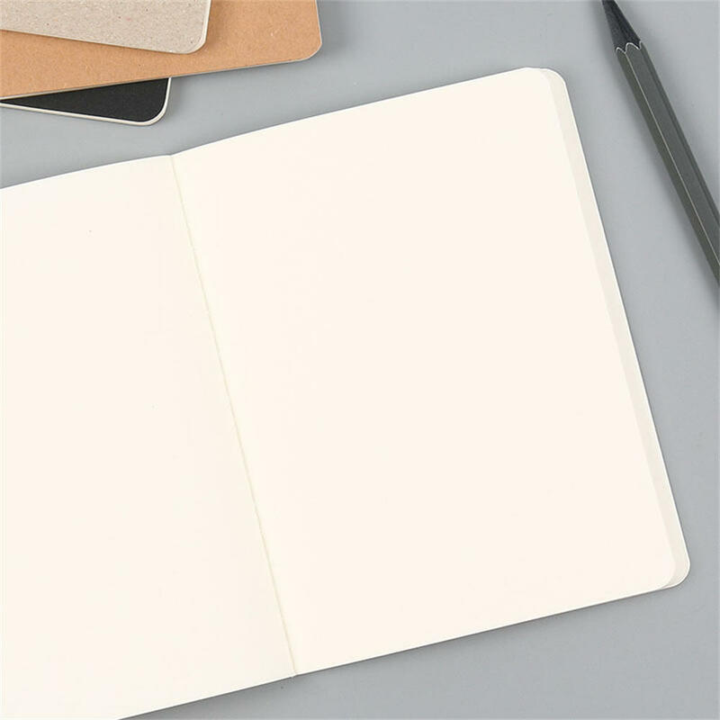 Cuaderno de bocetos de tamaño A6, planificador de cubierta de papel Kraft, diario, página en blanco, suministros escolares Kawaii, 44 hojas, 1 unidad