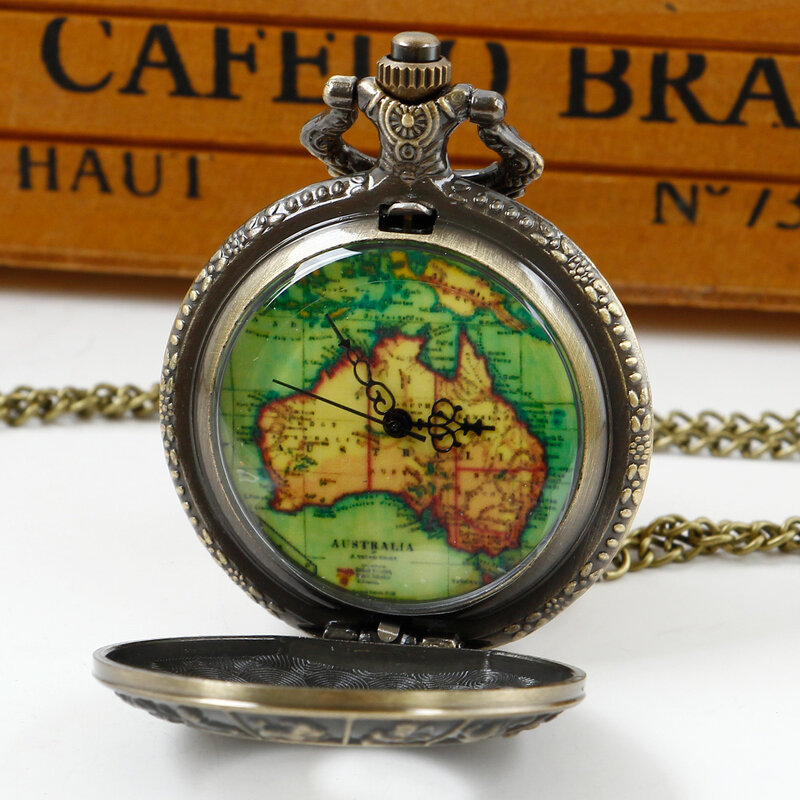 Relógio de bolso Hollow Pierce para homens e mulheres, cobre exclusivo, relógio do zodíaco, Austrália Design Fob, corrente de presente casual, 8093