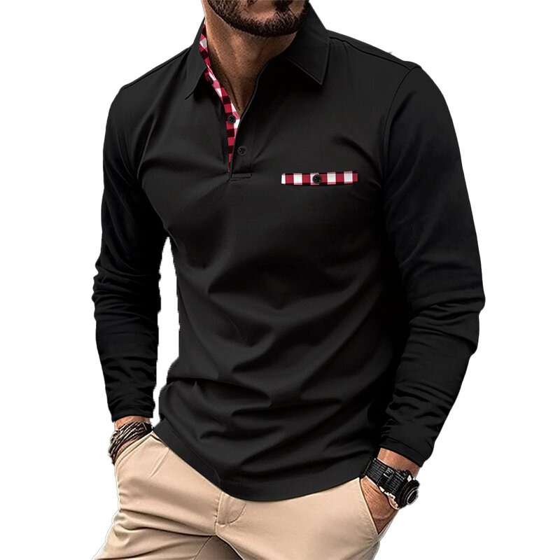Modisches Herren Langarmhemd schnell trocknender Revers kragen Sport T-Shirt Slim Fit geeignet für Outdoor-Aktivitäten