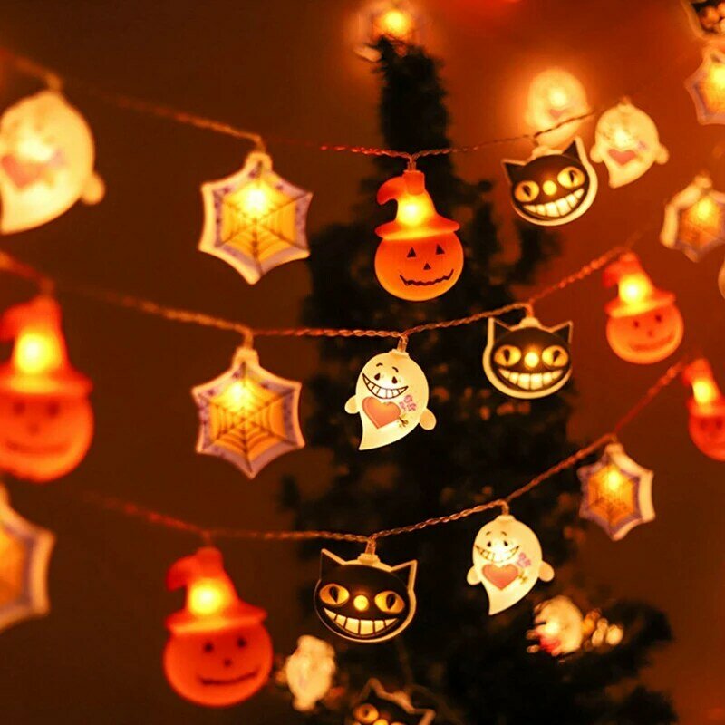 Girlanda żarówkowa LED światło na zewnątrz Halloween łańcuchy świetlne wystrój dekoracje wiszące aranżacja klimatu
