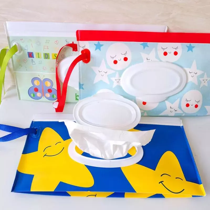 Portátil EVA Baby Wipes Case, Cartoon reutilizáveis Wet Wipes Box, Flip Cover, Recarregáveis guardanapo tecido saco, caso titular, recipiente