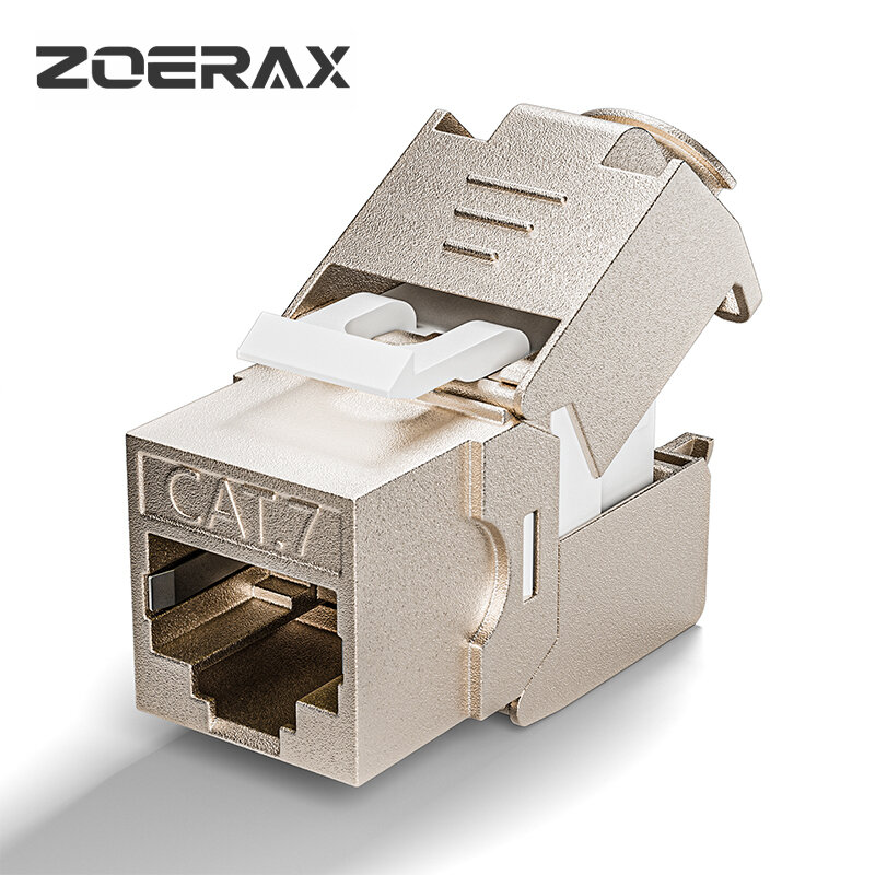 ZoeRax-1 paquet de prise RJ45 blindée, boîtier en alliage de zinc sans donless, prise trapézoïdale, Catsnap7, Cat8, 180