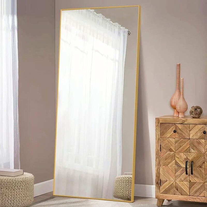 Lustro o pełnej długości lustro wbudowane w ścianę wolnostojący lustro z lusterkami do sypialni elegancka duża rodzina szkła Fullbody