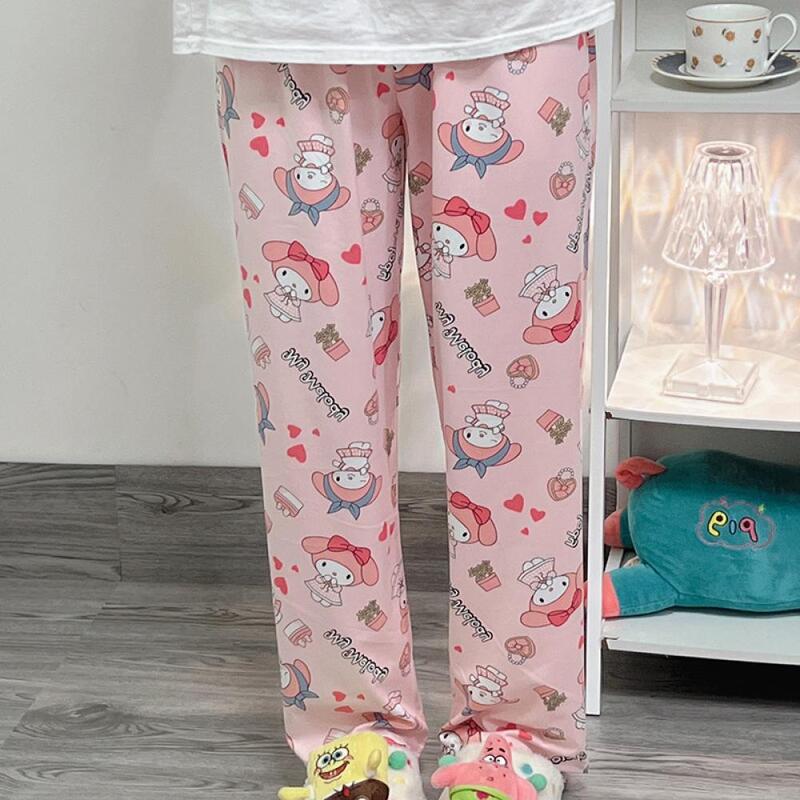 Kawaii Sanrioed Cartoon Pochacco Pajama Pants Anime Women Summer Thin Cute Student Sleeping Loose Wear Home Pants Casual Pants
