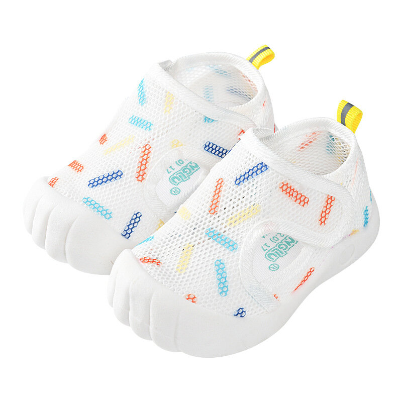 Sandalias de malla transpirable para niños y bebés, zapatos informales antideslizantes, suela suave, zapatos ligeros para primeros pasos, Tenis de verano