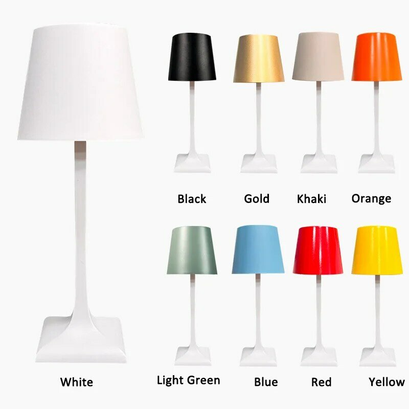 Lámpara LED de escritorio cuadrada con carga inalámbrica, recargable por USB, Decoración Retro para dormitorio y restaurante