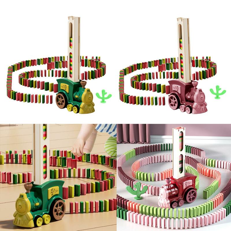 Tren Eléctrico de juguete para niños, tren de colocación automático, bloques coloridos